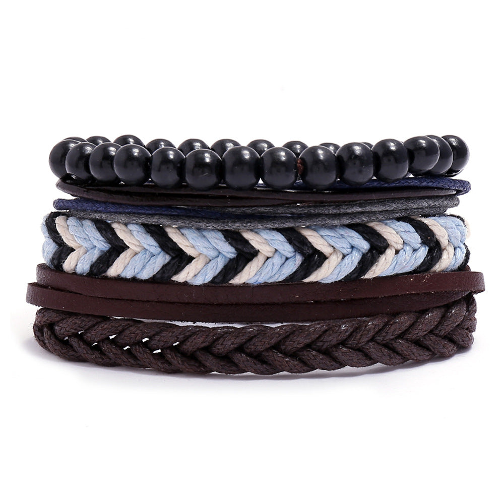 Women's & Men's & Vintage Weave Hemp Rope Genuine Leather Bracelets