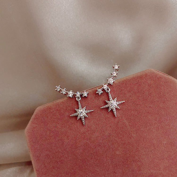 Six-pointed Star Female Cold Wind Graceful Earrings