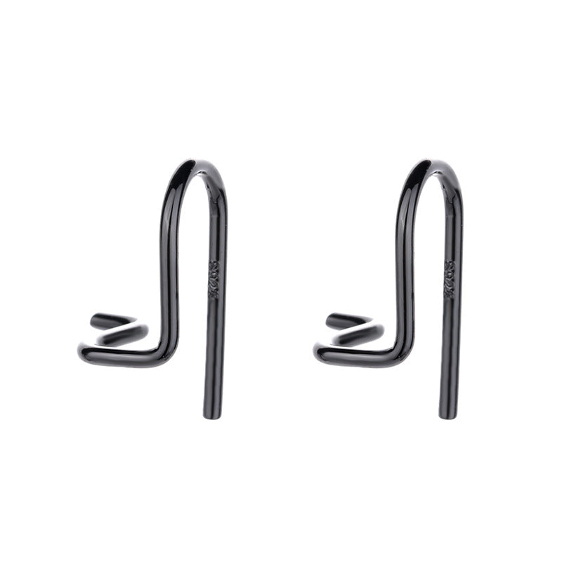 Petites boucles d'oreilles noires tendance, simples et cool, pour femmes et hommes