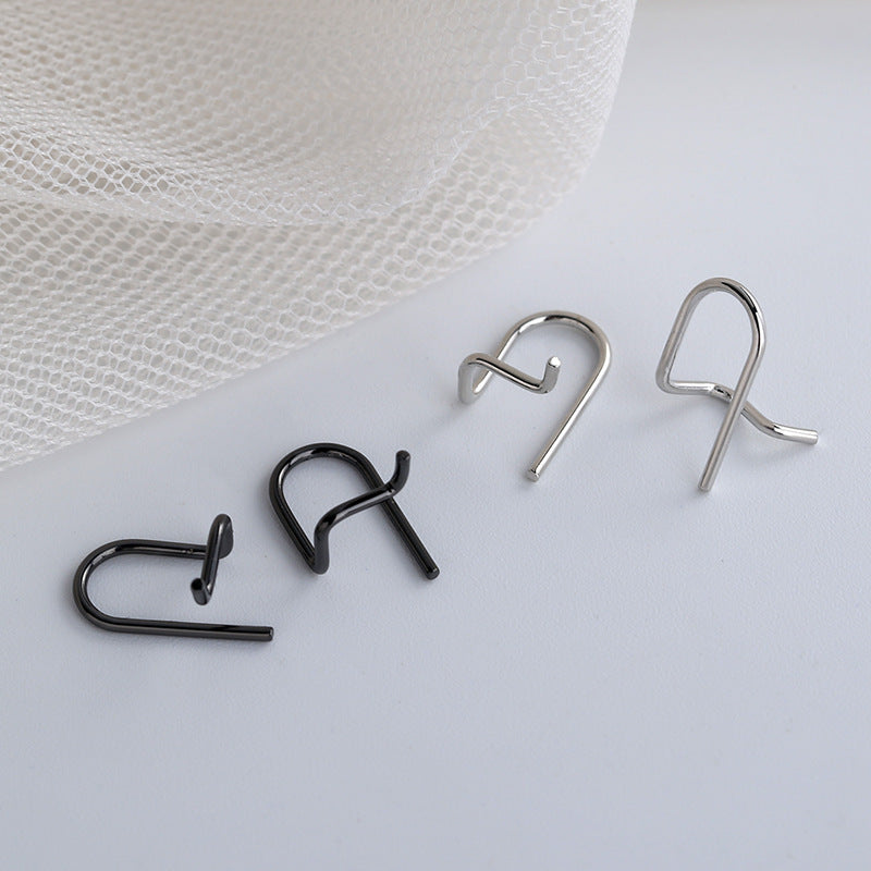 Petites boucles d'oreilles noires tendance, simples et cool, pour femmes et hommes