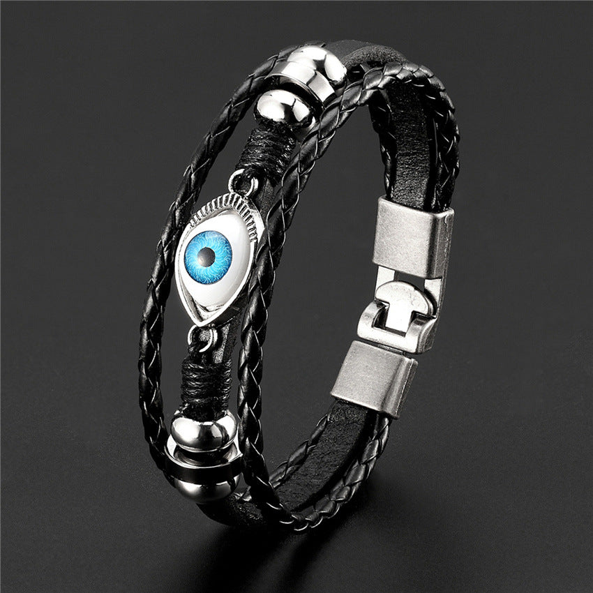 Beaded Devil's Eye Pair Of Buckles Bracelets