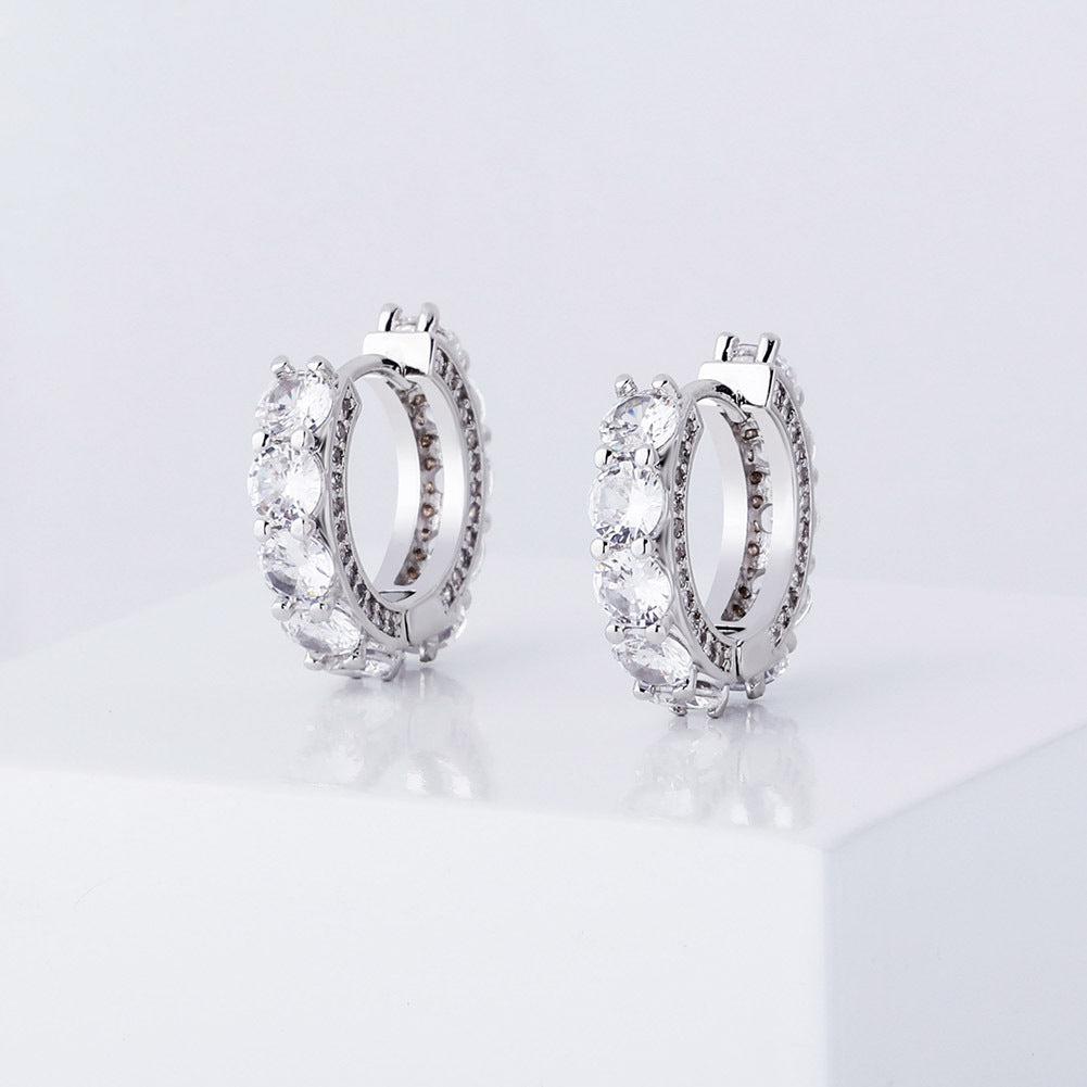 Women's & Men's & Hoop Full Zircon And Hip Earrings