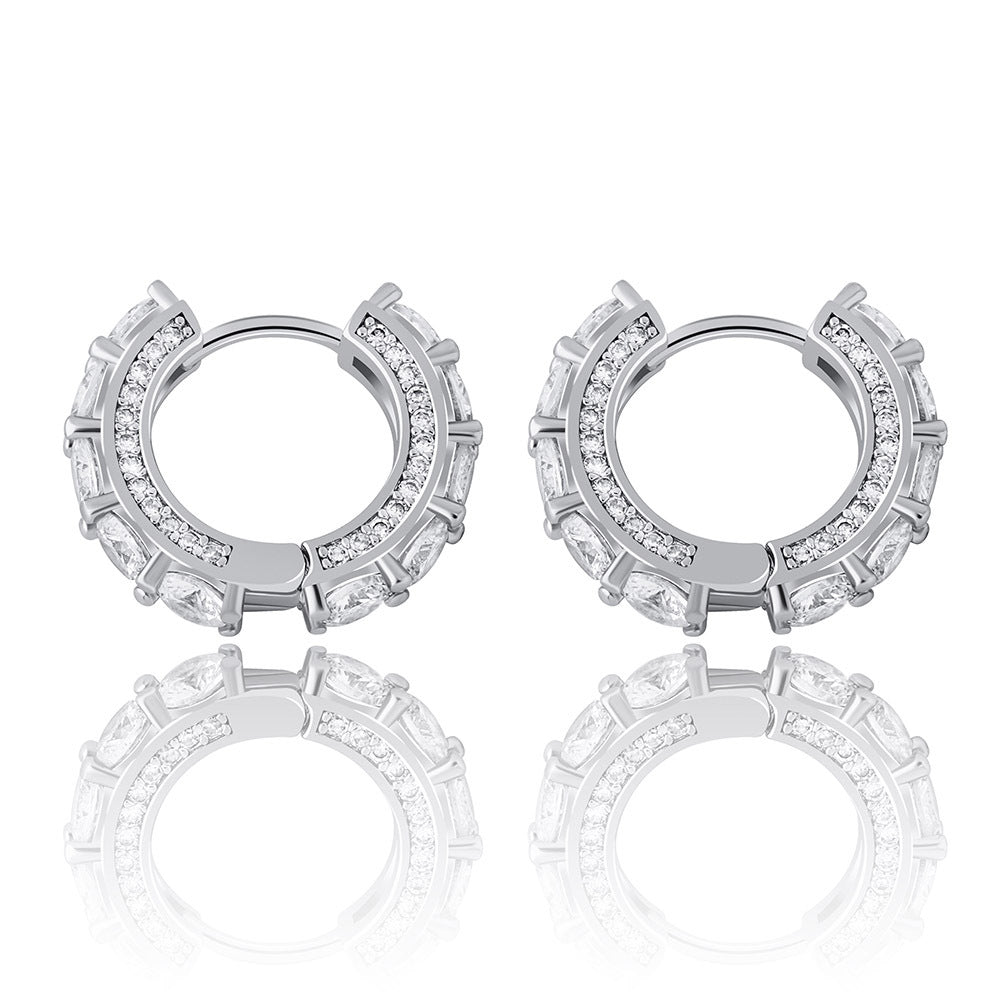 Women's & Men's & Hoop Full Zircon And Hip Earrings