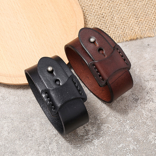 Men's Ornament Retro Simple Cattle Leather Bracelets