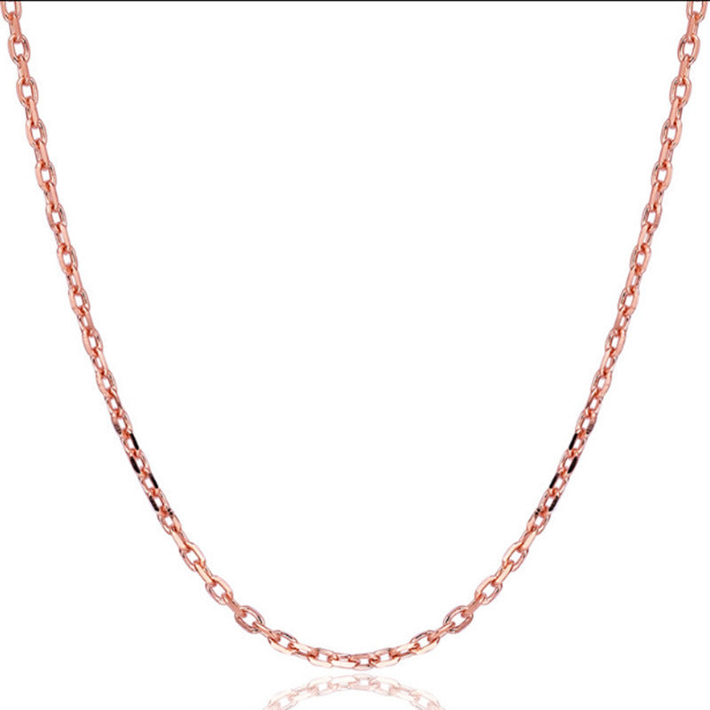 Women's Cross Chain Rose Gold O-shaped Stall Necklace