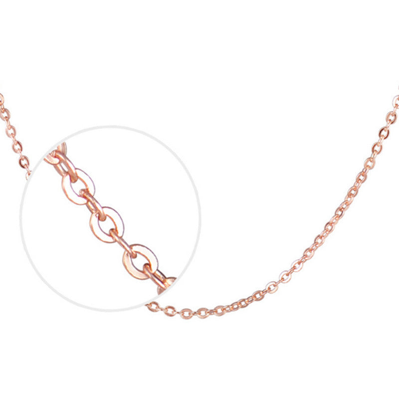 Women's Cross Chain Rose Gold O-shaped Stall Necklace