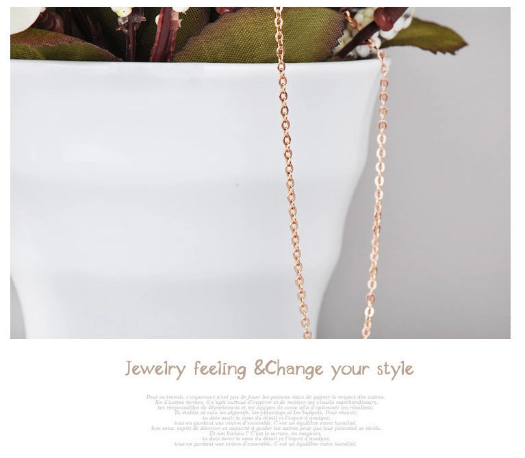 Women's Cross Chain Rose Gold O-shaped Stall Necklace
