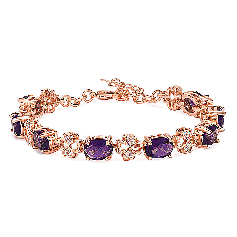 Tourmaline Ruby Fashionable Elegant Rose Gold Plated Bracelets
