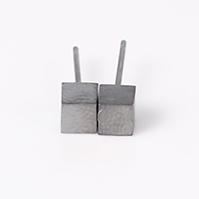 Sier Geometric Square Trendy Unique Design Earrings