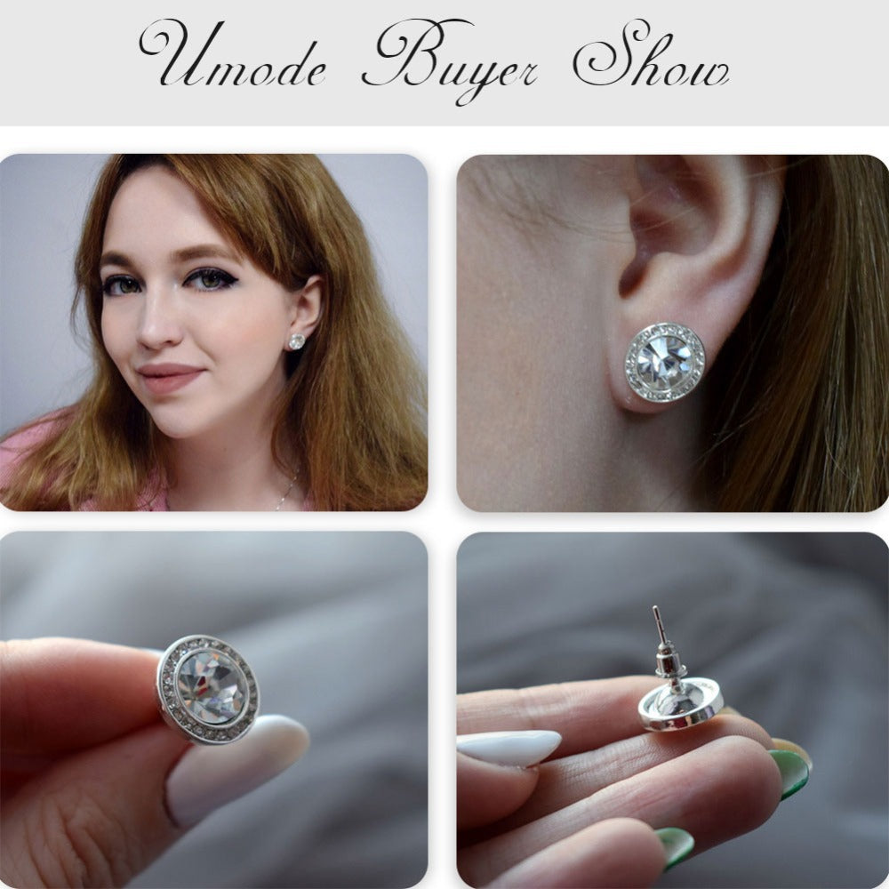 Fashion Simple Single Small Round Diamond Earrings