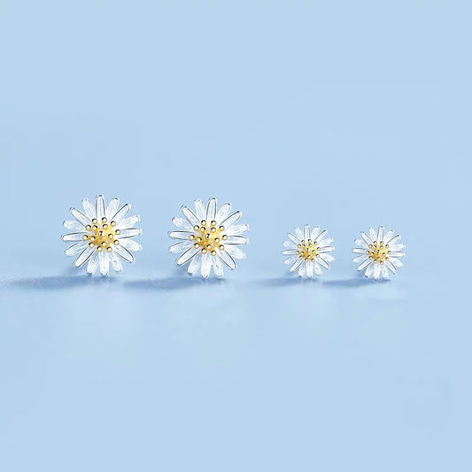 Korean Style Chrysanthemum Simple And Light Luxury Earrings