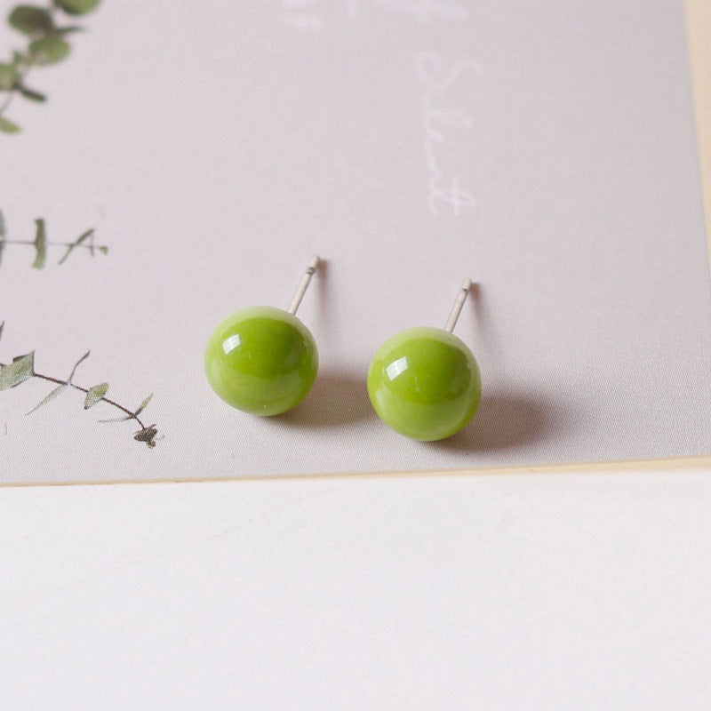 Ceramic Jewellery Round Korean Small Stall Female Earrings