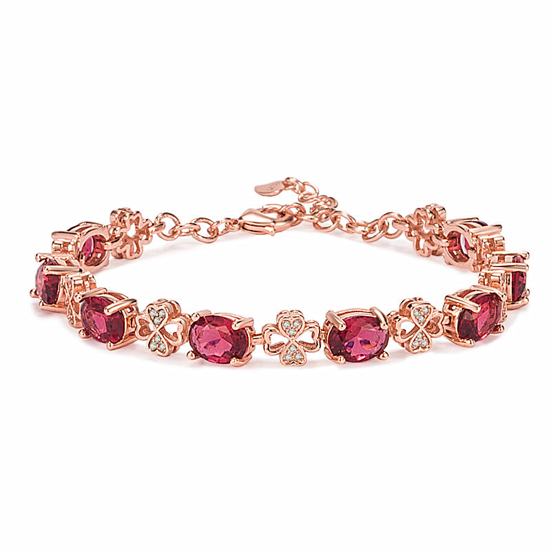 Tourmaline Ruby Fashionable Elegant Rose Gold Plated Bracelets