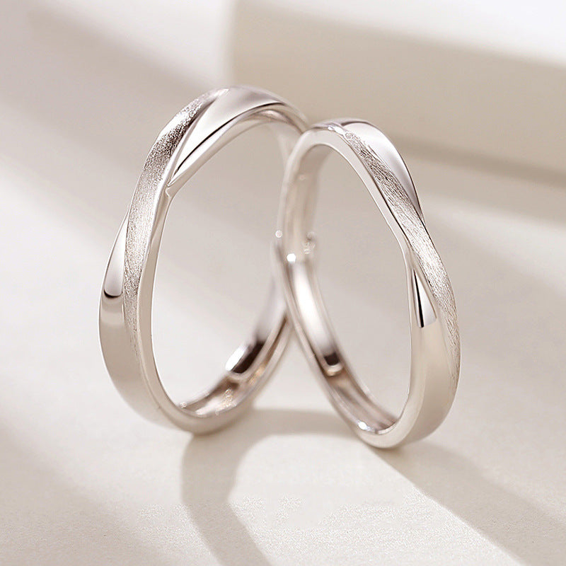 Fashion Frosted Brushed Cross Couple Male And Rings