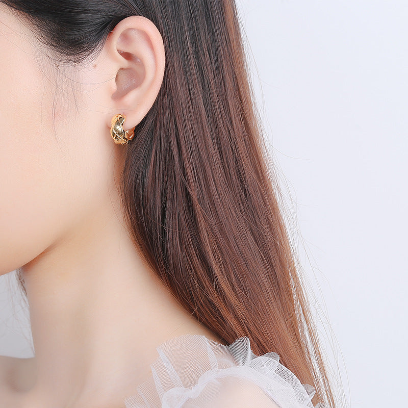 Fashion Diamond Plaid Ear Clip Small Rings