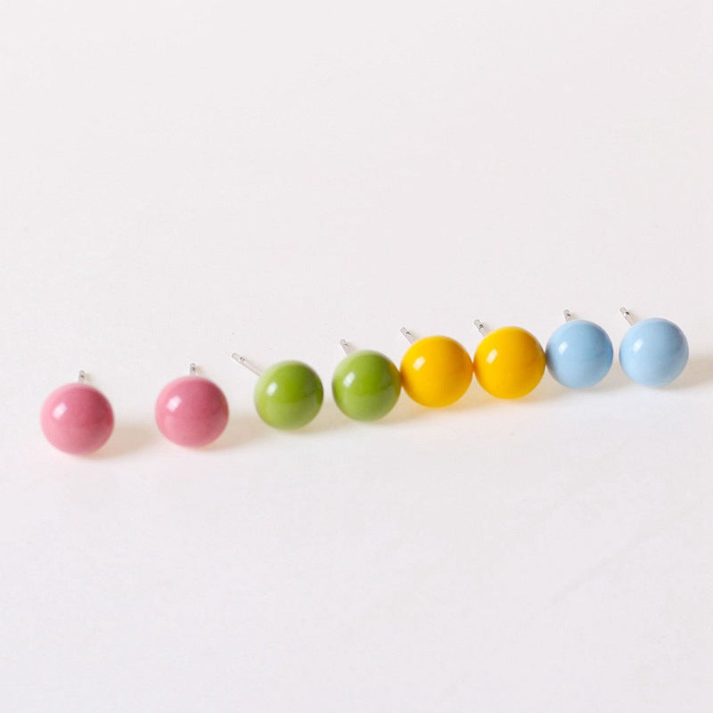 Ceramic Jewellery Round Korean Small Stall Female Earrings