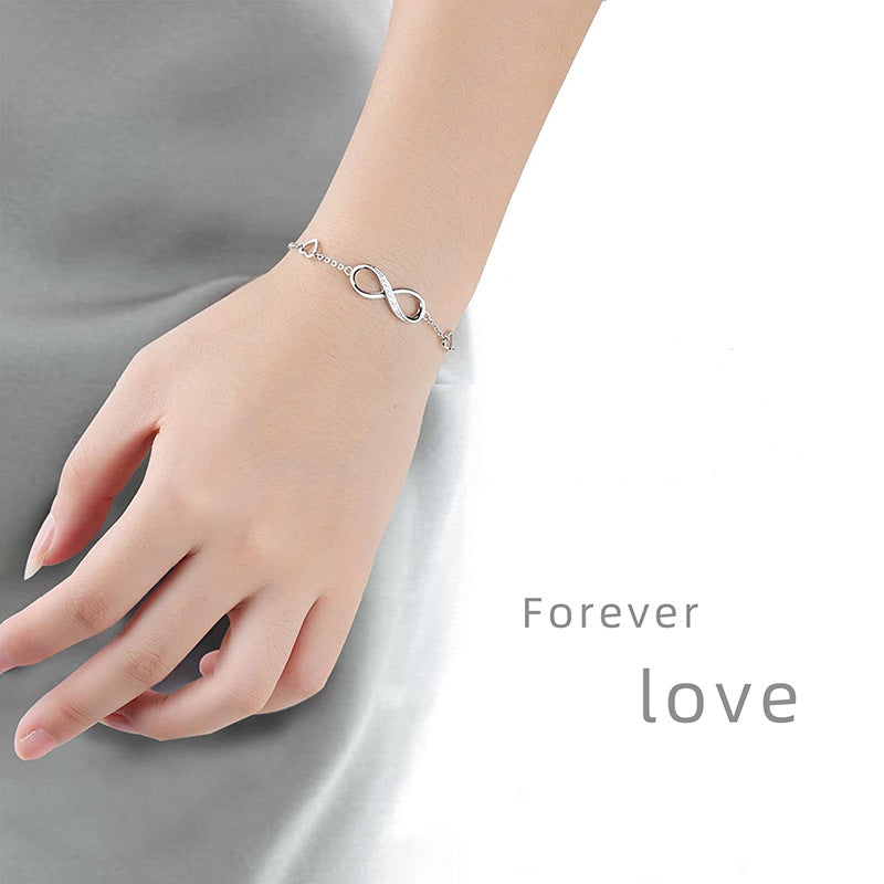 Stylish Sier Heart-shaped Love Hand Jewelry Bracelets