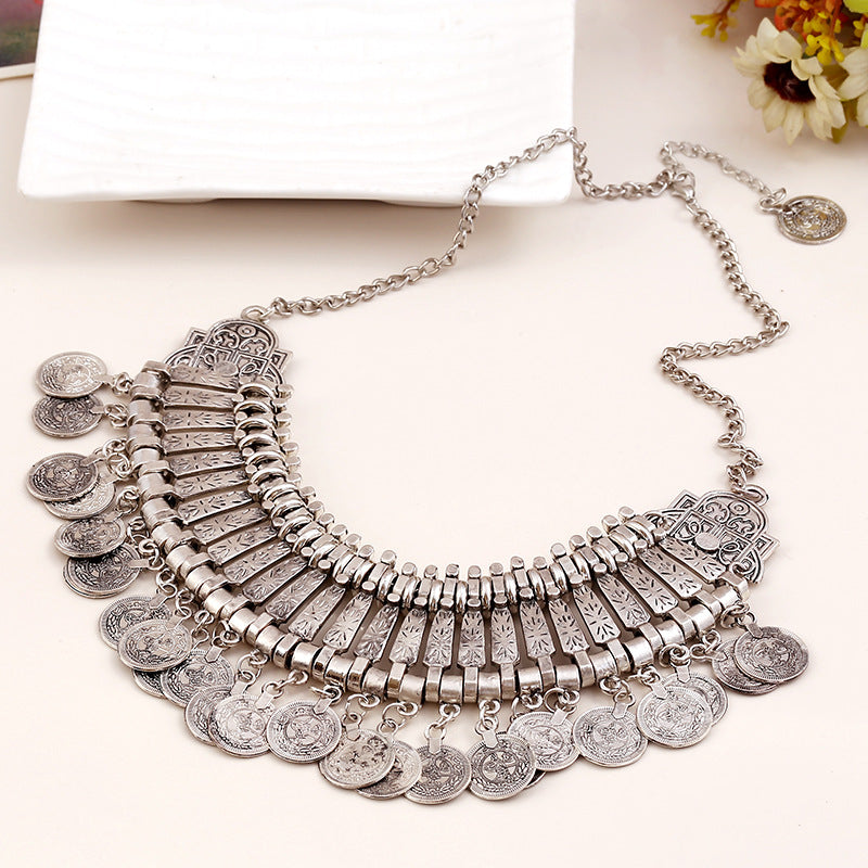 Vintage Tassel Coin Sweater Chain Clavicle Necklaces