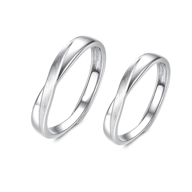 Fashion Frosted Brushed Cross Couple Male And Rings