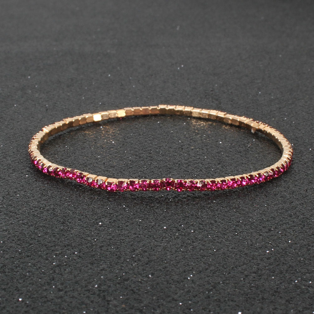 Women's Multicolor Rhinestone Stretch Shiny And Simple Bracelets