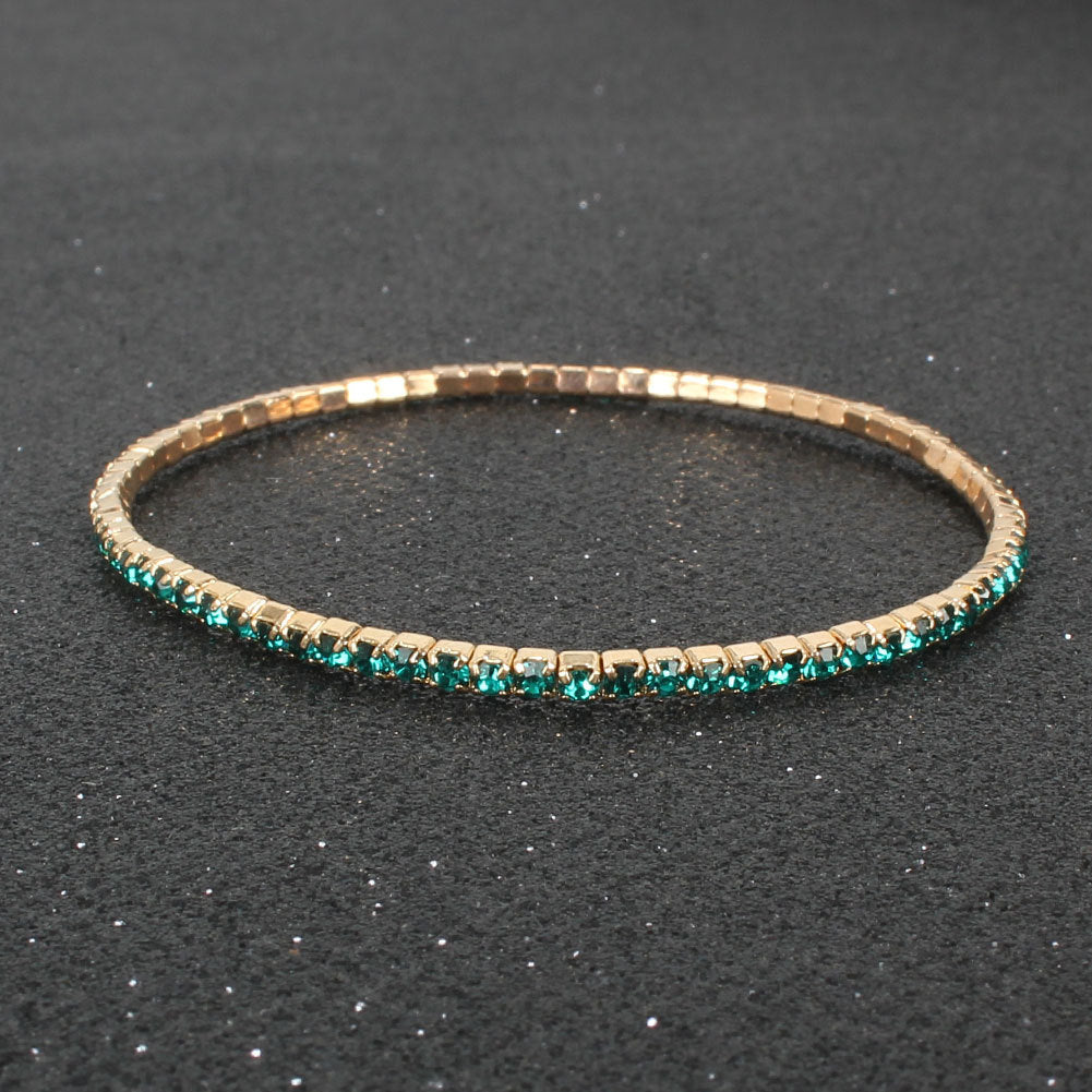 Women's Multicolor Rhinestone Stretch Shiny And Simple Bracelets