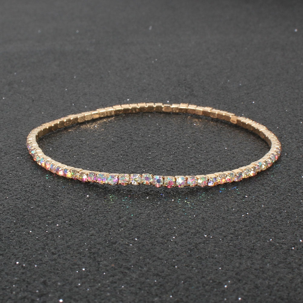 Women's Multicolor Rhinestone Stretch Shiny And Simple Bracelets