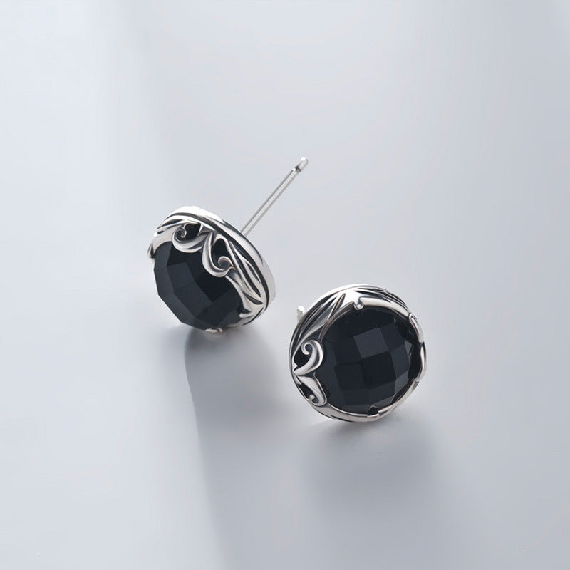 Boucles d'oreilles Sier Jewelry Noir de Style coréen pour femmes, personnalisées et simples