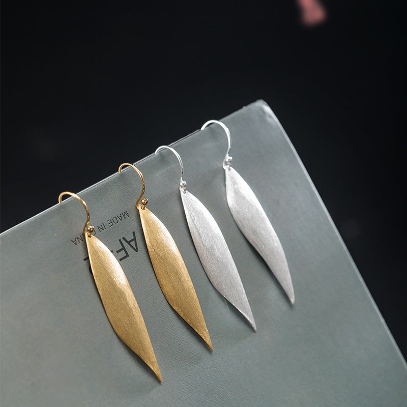 Women's Su Sier Fashion Simple Leaf National Chinese Earrings