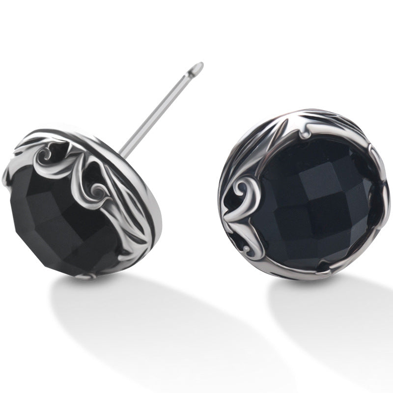 Boucles d'oreilles Sier Jewelry Noir de Style coréen pour femmes, personnalisées et simples