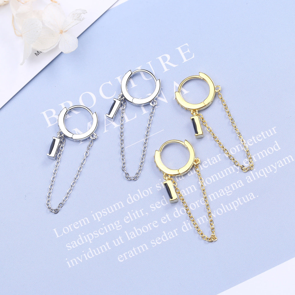 Pendant Small Jeweled Temperament Ear Chain Earrings