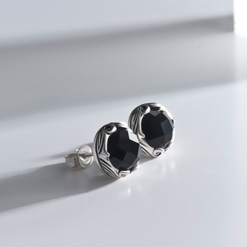 Boucles d'oreilles Sier Jewelry Noir de Style coréen pour femmes, personnalisées et simples