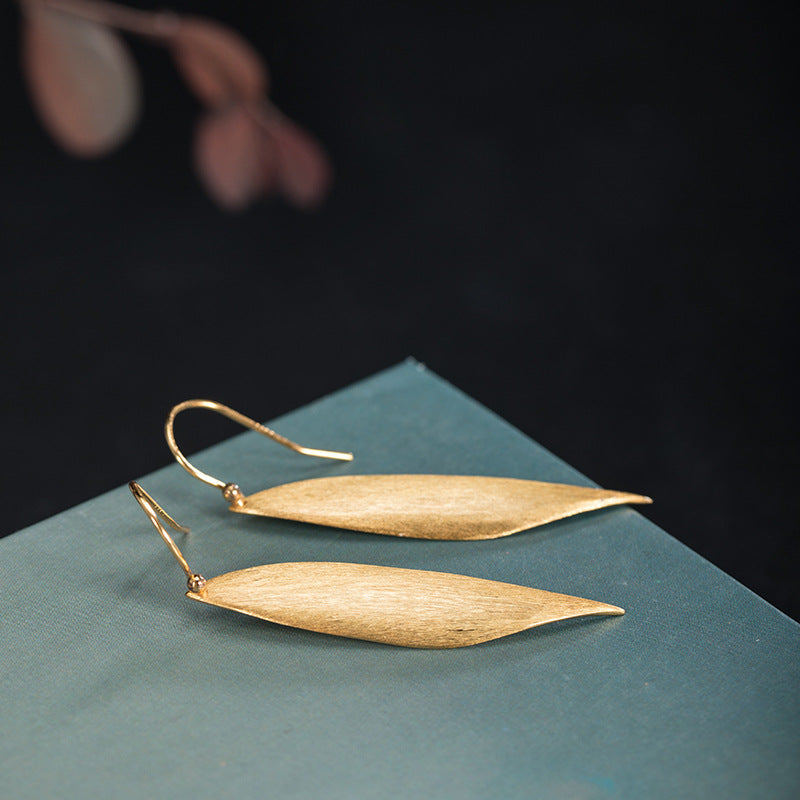 Women's Su Sier Fashion Simple Leaf National Chinese Earrings