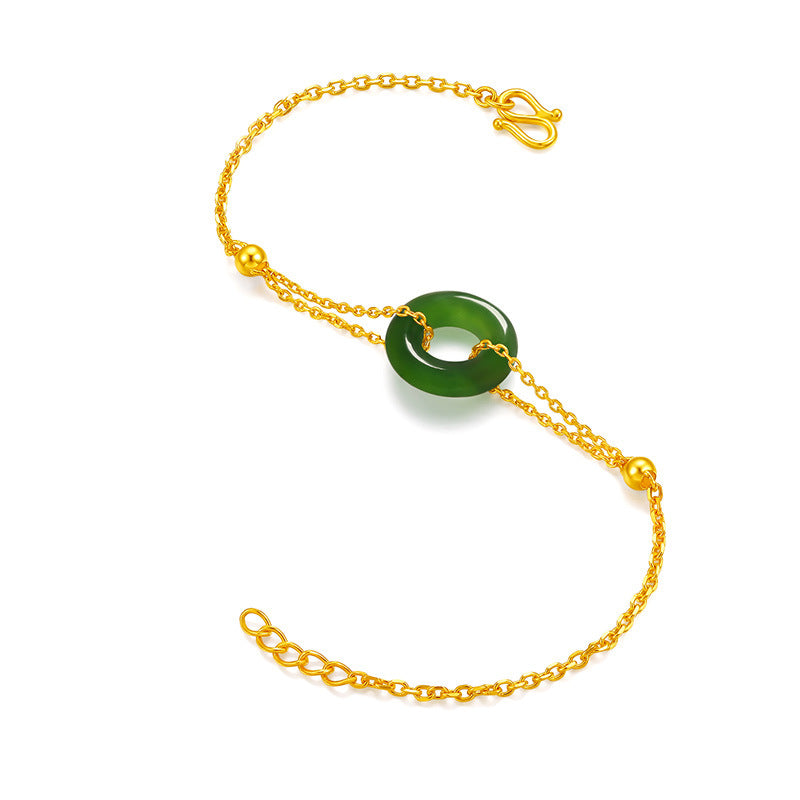 Retro Low Luxury Simulation Inlaid Jade Bracelets