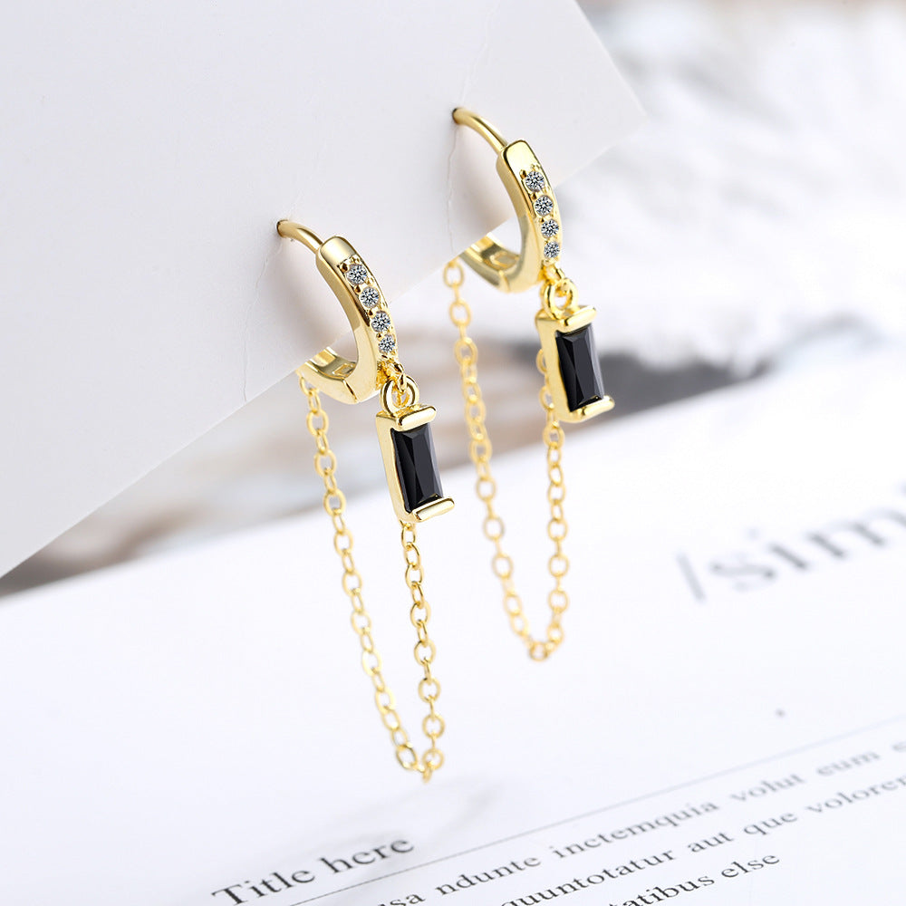 Pendant Small Jeweled Temperament Ear Chain Earrings