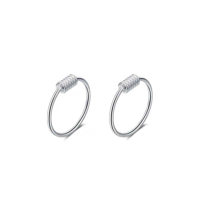 Sier Female Thread Ear Simple Small Earrings