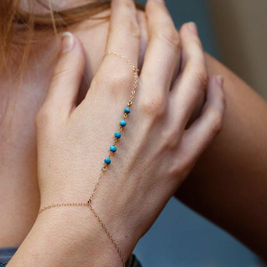 Bracelets de perles faits à la main turquoise simples, mode ornement