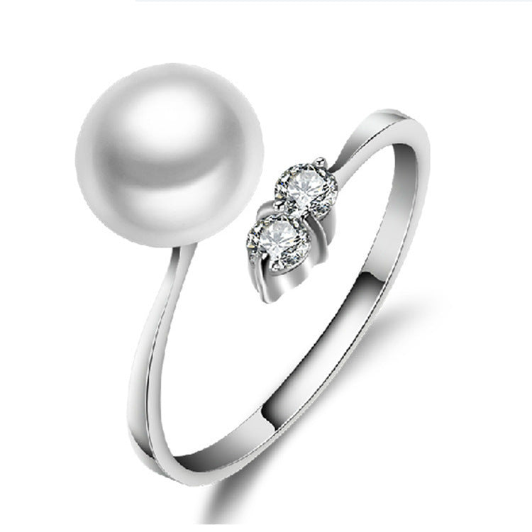 Classic Style Simple Ladies Open-end Pearl Rings