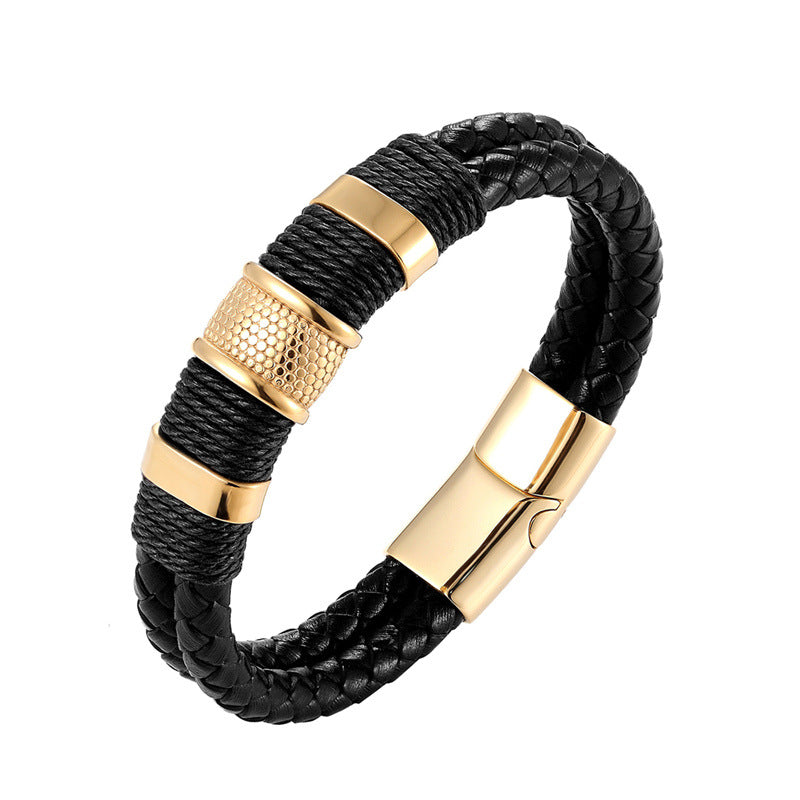 Vielseitige Herren-Armbänder aus echtem Leder und Edelstahl zum Valentinstag für den Freund