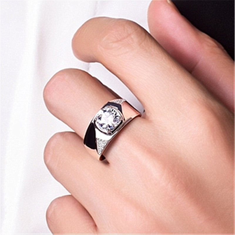 Men's Fashion Side Symmetry Personality Micro Inlaid Domineering Rings