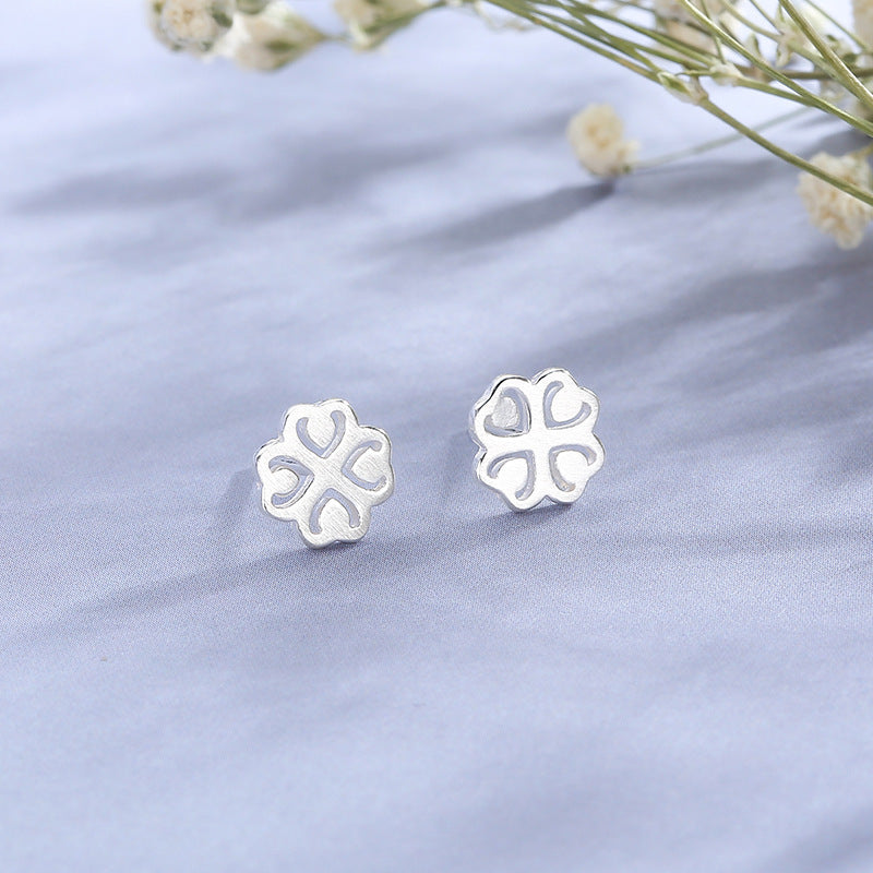 Flower Female Hollow Pattern Brushed Fresh Rings