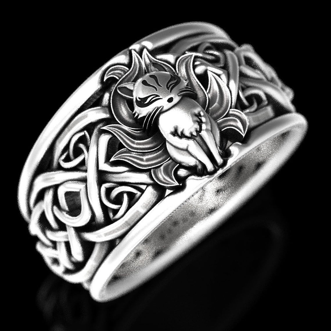 Women's & Men's & Shi Exquisite Nine Tail Fox Pattern Alloy Rings