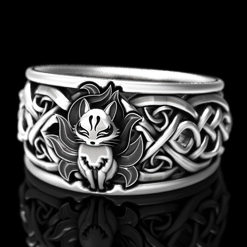 Women's & Men's & Shi Exquisite Nine Tail Fox Pattern Alloy Rings