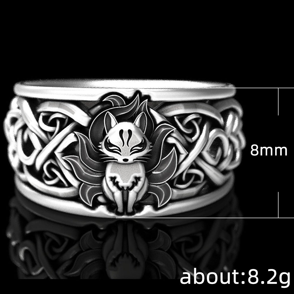 Women's & Men's & Shi Exquisite Nine Tail Fox Pattern Alloy Rings