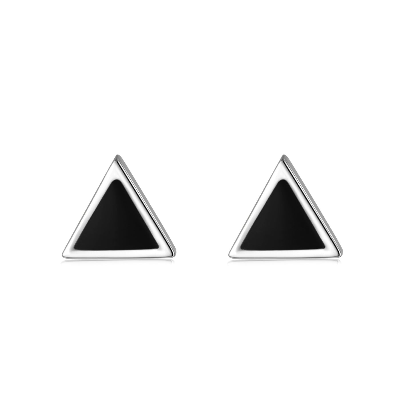 Women's Sier Simple Compact Love Heart Design High-grade Ear Stud Earrings