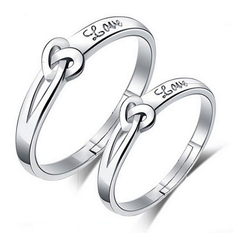 Men's Fashion Couple Sier-plated Temperament Female Accessories Rings