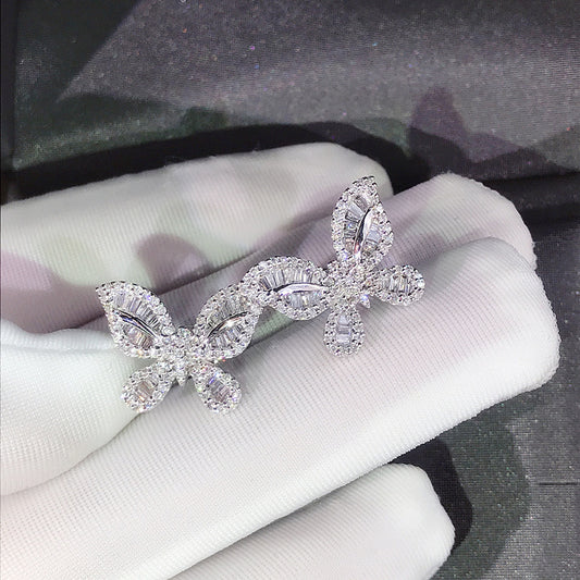 Shi Fashion Butterfly Diamond Graceful Female Earrings