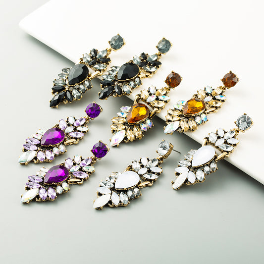 Women's Ethnic Style Casual Alloy Rhinestone Exaggerated Earrings