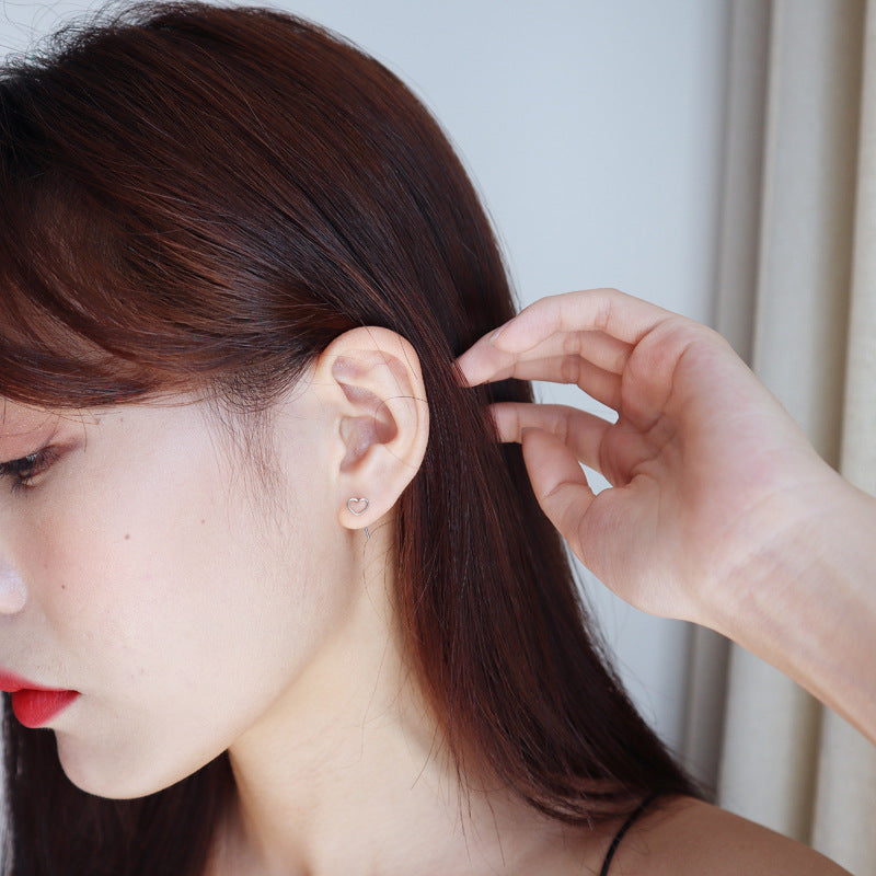 Compact Heart-shaped Eardrops Female Korean Fashion Earrings