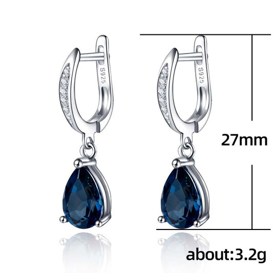 Boucles d'oreilles Shi exquises en Zircon en forme de goutte pour femmes