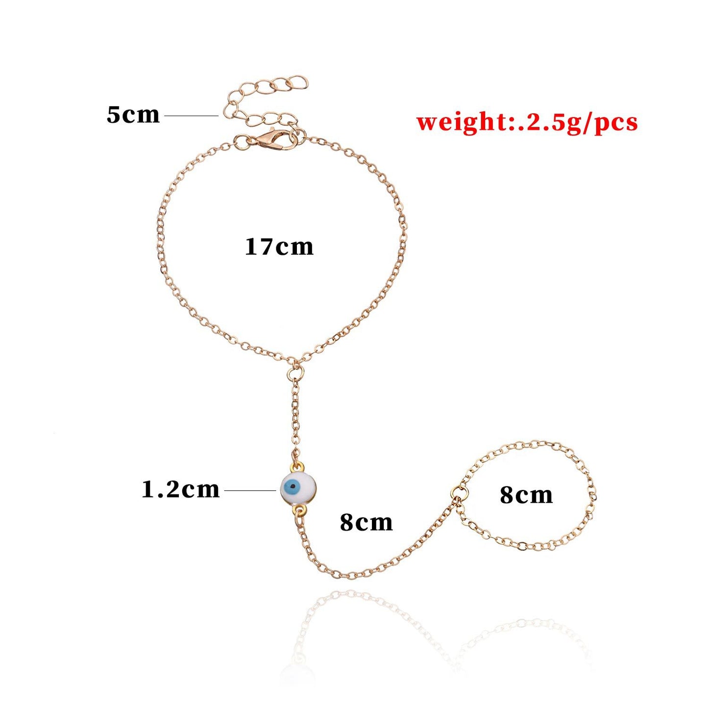 Women's Popular Devil's Eye Simple Metal Chain Bracelets